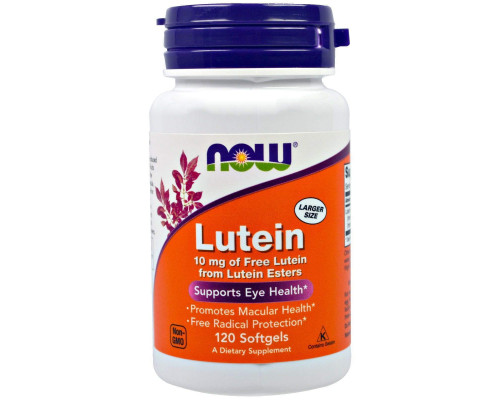 Лютеїн, Lutein, NOW Foods, 10 мг, 120 гелевих капсул