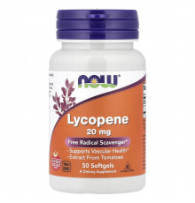 Лікопін (Lycopene), Now Foods, 20 мг, 50 гелевих капсул