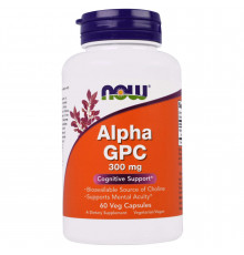 Альфа (гліцерофосфохолін), Alpha GPC, Now Foods, 300 мг, 60 вегетаріанських капсул