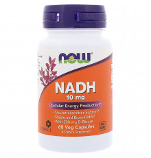Нікотинамідаденіндинуклеотид, NADH, Now Foods, 10 мг, 60 вегетаріанських капсул