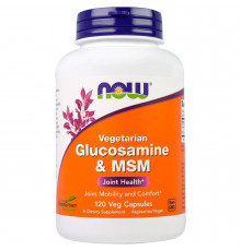 Глюкозамін та МСМ, Glucosamine & MSM, Now Foods, 120 вегетаріанських капсул