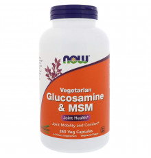 Глюкозамін та MSM, Glucosamine & MSM, Now Foods, 240 вегетаріанських капсул