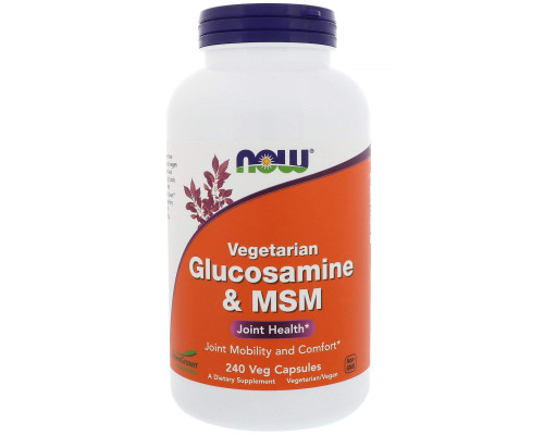 Глюкозамін та MSM, Glucosamine & MSM, Now Foods, 240 вегетаріанських капсул
