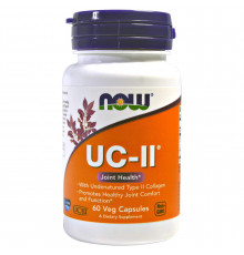 Колаген типу II, Collagen, Now Foods, для здоров'я суглобів, неденатурований, 60 вегетаріанських капсул