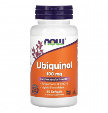 Убіхінол, Ubiquinol, Now Foods, 100 мг, 60 гелевих капсул