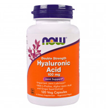 Гіалуронова кислота, Hyaluronic Acid, Now Foods, подвійна сила, 100 мг, 120 вегетаріанських капсул
