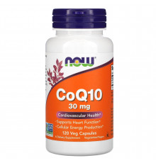 Коензим Q10, CoQ10, Now Foods, 30 мг, 120 вегетаріанських капсул
