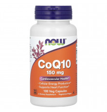 Коензим Q10, CoQ10, Now Foods, 150 мг, 100 вегетаріанських капсул