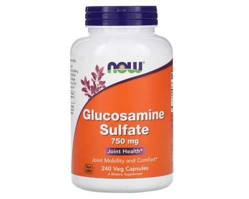 Глюкозамін сульфат, Glucosamine Sulfate, Now Foods, 750 мг, 240 рослинних капсул