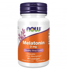 Мелатонін, Melatonin, Now Foods, 3 мг, 90 льодяників