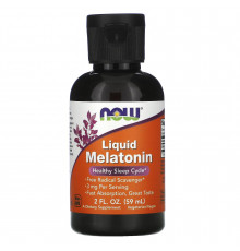 Мелатонін, Melatonin, Now Foods, 3 мг, рідкий, 59 мл