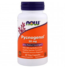 Пікногенол, Pycnogenol, Now Foods, 30 мг, 60 вегетаріанських капсул.