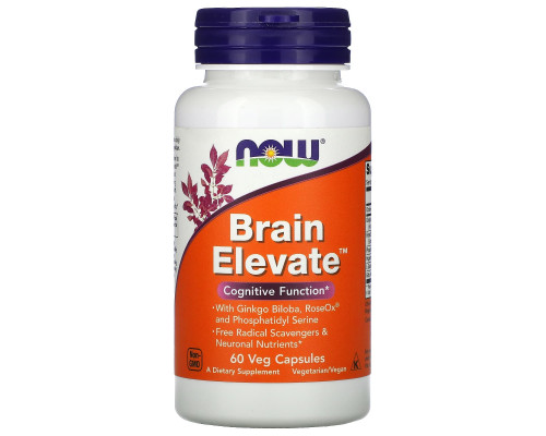 Вітаміни для пам'яті, Brain Elevate, Now Foods, 60 вегетаріанських капсул