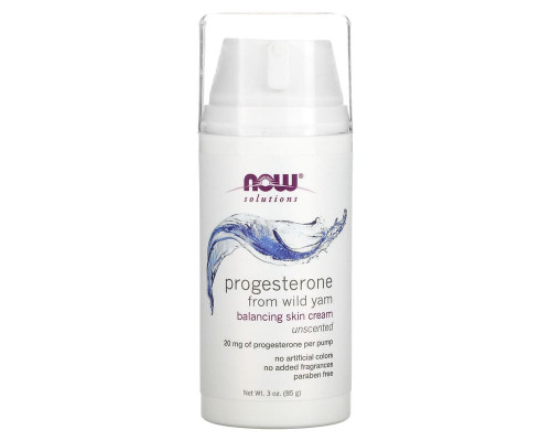 Крем з прогестероном, Cream Progesterone, Now Foods, Solutions, балансуючий крем для шкіри, без запаху, 85 г