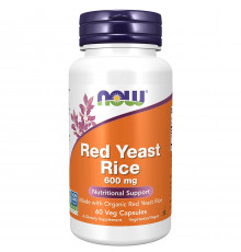 Червоний дріжджовий рис, Red Yeast Rice, Now Foods, 600 мг, 60 вегетаріанських капсул