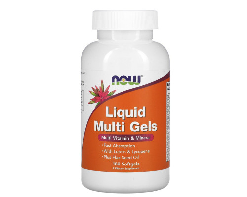 Мультивітаміни, Liquid Multi Gels, Now Foods, 180 гелевих капсул