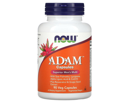 Вітаміни для чоловіків Адам, Adam Men's Multi, NOW Foods, 90 вегетаріанських капсул