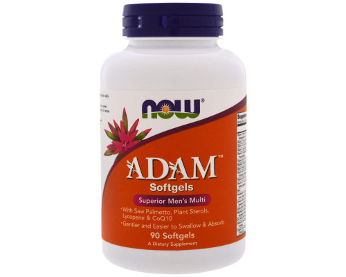 Мультивітаміни для чоловіків, Adam, Men's Multi, Now Foods, комплекс Адам, 90 гелевих капсул