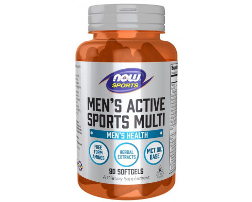Мультивітаміни для чоловіків, Men's Active Sports Multi, Now Foods, Sports, 90 гелевих капсул