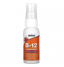 Вітамін В12, Vitamin B-12, Now Foods, ліпосомальний спрей, 1000 мкг, 59 мл.