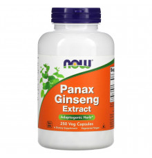 Женьшень, Panax Ginseng, Now Foods, екстракт, 250 вегетаріанських капсул