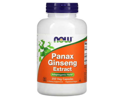 Женьшень, Panax Ginseng, Now Foods, екстракт, 250 вегетаріанських капсул