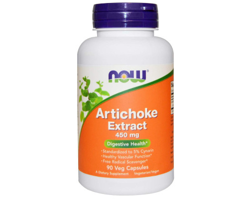 Артишок, Artichoke, NOW Foods, екстракт, 450 мг, 90 вегетаріанських капсул