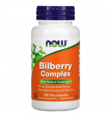 Чорниця для зору, Bilberry Complex, Now Foods, комплекс, 100 вегетаріанських капсул