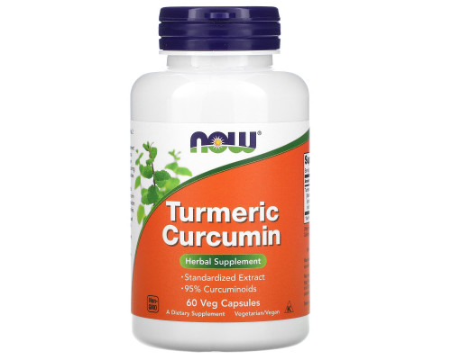 Куркумін, Turmeric Curcumin, Now Foods, 60 вегетаріанських капсул