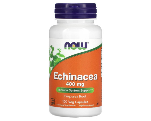 Ехінацея, Echinacea, Now Foods, 400 мг, 100 вегетаріанських капсул