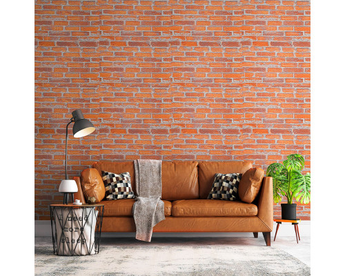 Декоративная 3D панель самоклейка 700x770x3мм Рыжий Екатеринославский кирпич (044-3) SW-00000696