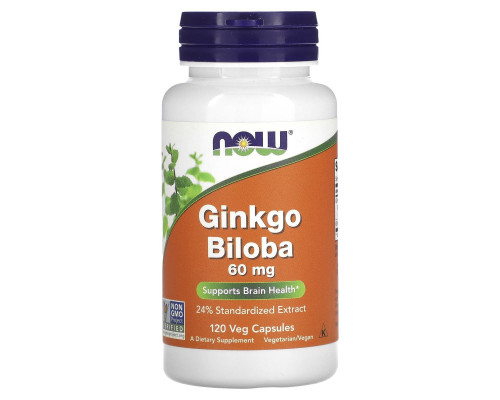 Гінкго білоба, Ginkgo Biloba, Now Foods, 60 мг, 120 кап.