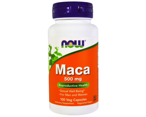 Мака (Maca), Now Foods, 500 мг, 100 вегетаріанських капсул
