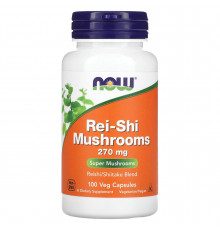 Гриби рейші, Rei-Shi Mushrooms, Now Foods, 270 мг, 100 вегетаріанських капсул