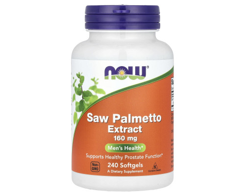 Профілактика простатиту, со пальметто, Saw Palmetto, Now Foods, 160 мг, 240 гелевих капсул