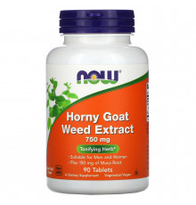 Горянка з макою (Horny Goat Weed), Now Foods, екстракт, 750 мг, 90 таблеток