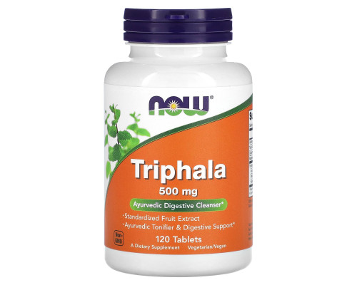 Трифала (Triphala), Now Foods, 500 мг, 120 таблеток