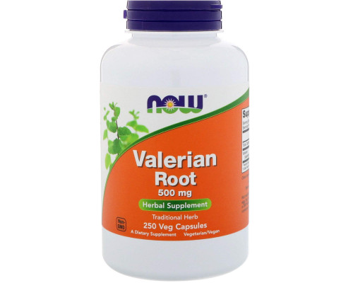 Корінь Валеріани, Valerian Root, Now Foods, 500 мг, 250 вегетаріанських капсул