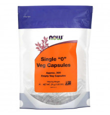 Порожні капсули "0", Single "0" Veg Capsules, Now Foods, 300 порожніх вегетаріанських капсул (29 г)