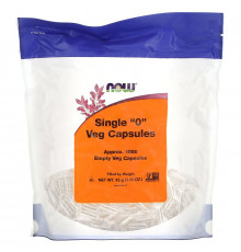 Порожні капсули "0", Single "0" Veg Capsules, Now Foods, 1000 порожніх вегетаріанських капсул