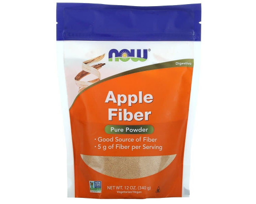 Яблучне волокно, Apple Fiber, Now Foods, чистий порошок, 340 г