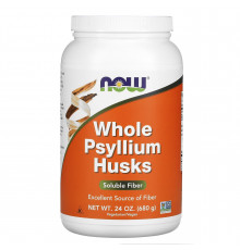 Подорожник, Whole Psyllium Husks, Now Foods, ціла лушпайка, 680 г