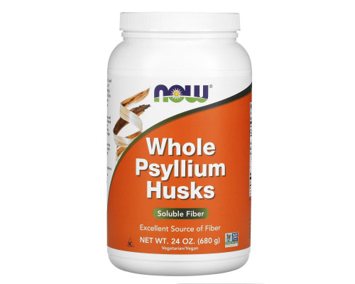 Подорожник, Whole Psyllium Husks, Now Foods, ціла лушпайка, 680 г