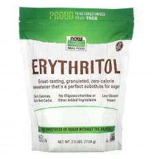 Еритритол, цукрозамінник, Erythritol, Now Foods, Real Food, 1134 г