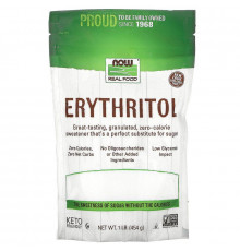 Еритритол (цукрозамінник), Erythritol, Now Foods, Real Food, 454 гр
