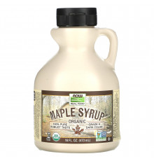 Кленовий сироп, Maple Syrup, Now Foods, Real Food, органік, клас A, темний колір, 473 мл