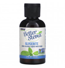Стевія, Better Stevia, Now Foods, рідкий підсолоджувач з нульовою калорійністю, гліцерит, 59 мл