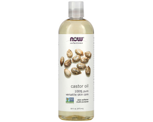 Касторове масло, Castor Oil, Now Foods, Solution Oils, 473 мл.