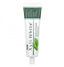 Зубна паста-гель з м'ятою, Toothpaste Gel, Now Foods, Solutions, без фтору, 181 г