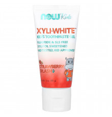 Зубний гель дитячий, Toothpaste Gel, Now Foods, Solutions, полуниця, 85 г